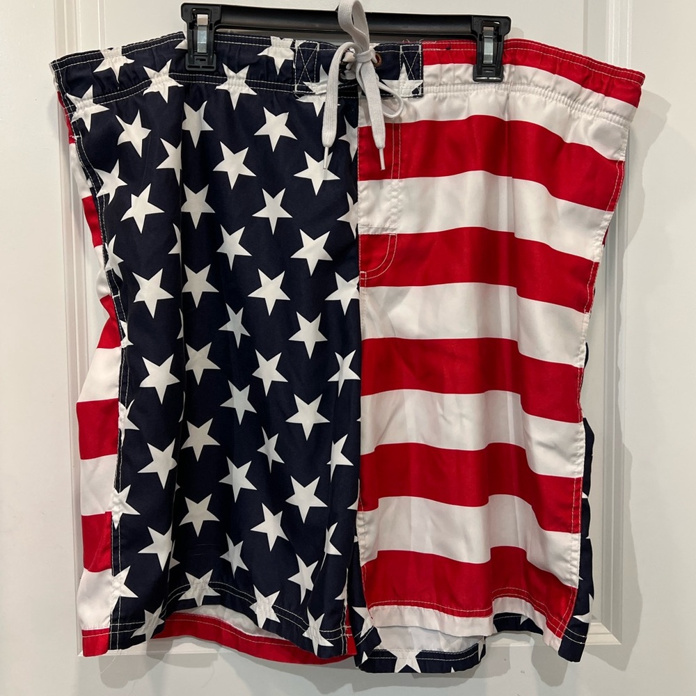 American Flag Swim Trunks